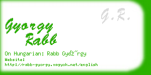 gyorgy rabb business card